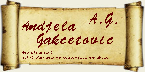 Anđela Gakčetović vizit kartica